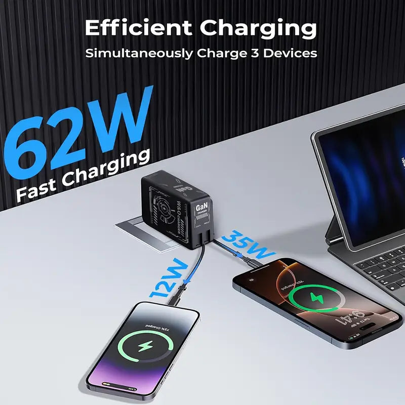BEST RETRACTABLE FAST-CHARGING CABLE OUTLET-35 W RAPID OUTPUT