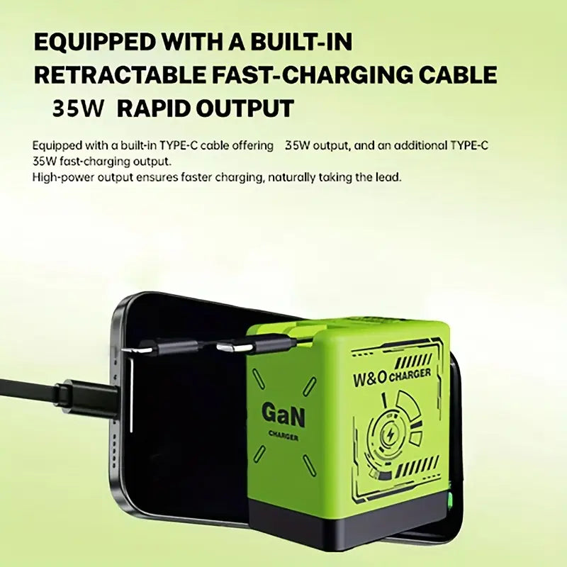 BEST RETRACTABLE FAST-CHARGING CABLE OUTLET-35 W RAPID OUTPUT
