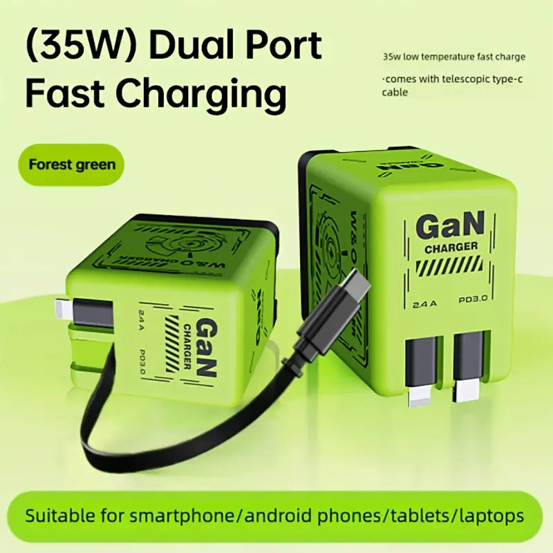 BEST RETRACTABLE FAST-CHARGING CABLE OUTLET-35 W RAPID OUTPUT