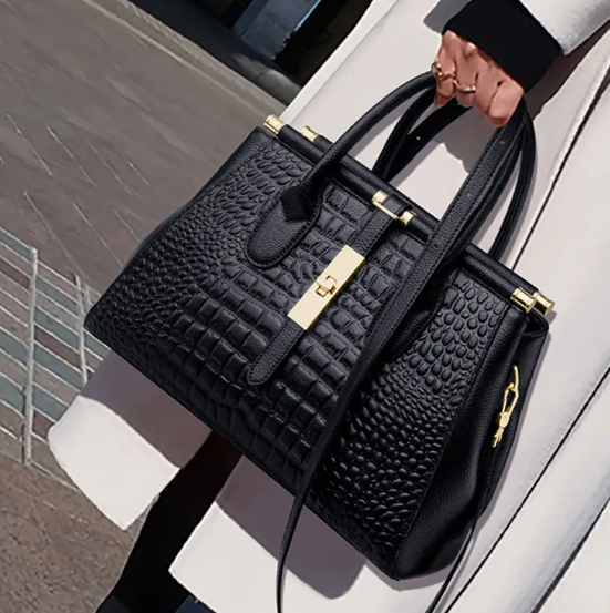 Crocodile Embossed Handbag- Women's Office & Work Purses.