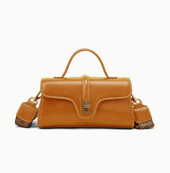 Women's Genuine Leather Handbag-Elegant Convertible Crossbody/Clutch Purse.