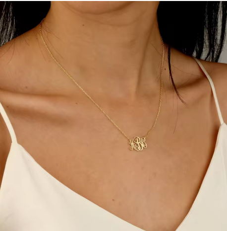 Custom Letter Monogram Necklace For Women.
